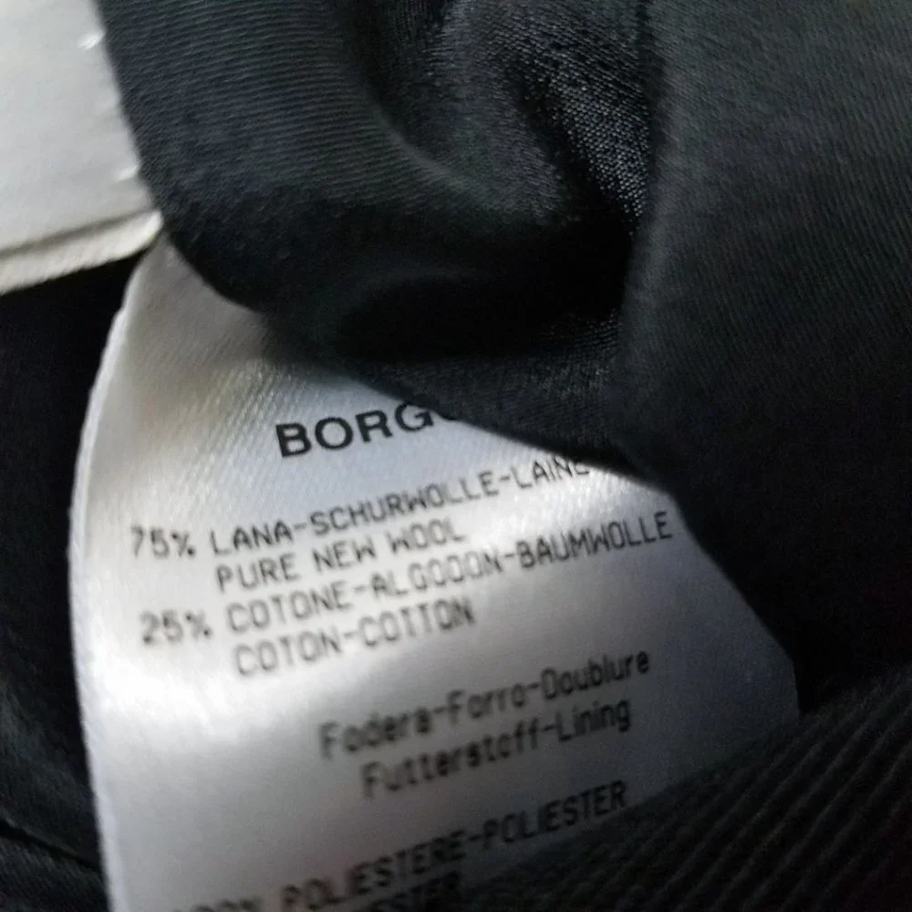 Giorgio Armani Size 14 Navy Blue Pin Lama Wool Blend Blazer Suit Coat Jacket - Picture 12 of 16